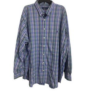 Ralph Lauren 4XB Performance Plaid Classic Preppy Shirt Blue